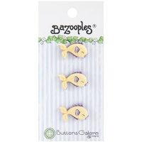 Bazooples Buttons- Yellow Fish