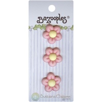 Bazooples Buttons- Pink FLowers