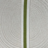 Belting 32 mm wide - Cream with Green Stripe