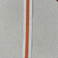 Belting 32 mm wide - Off White with Orange Centre Stripe
