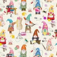 Sewing Gnomes - Cream 