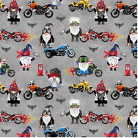 Bad to The Gnome - Grey Biker Gnomes
