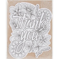 Note Cards-Die Cut Colouring Card-Thank You