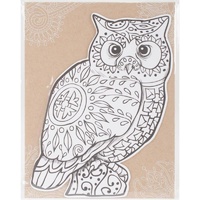 Note Cards-Die Cut Colouring Card-Owl