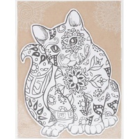 Note Cards-Die Cut Colouring Card-Cat