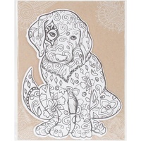 Note Cards-Die Cut Colouring Card-Puppy