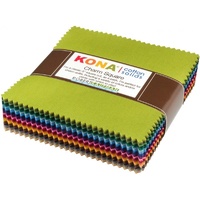 Kona Cotton Solids Dusty Colourstory Charm Squares -5in x 101pc