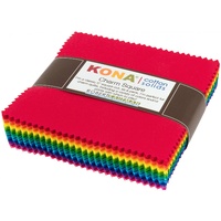 Kona Cotton Solid Bright 5in Squares x 85pc