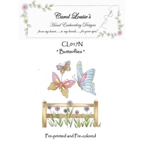 Hand Embroidery Design-Butterflies - Natural