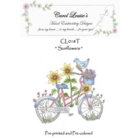 Hand Embroidery Design-Sunflowers - TEA DYE