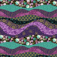Shizuka - Multi Asian Collage Stripe Metallic