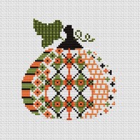 Patterned Pumpkin CROSS STITCH Kit - 1
