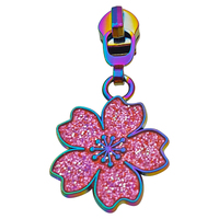 Cherry Blossom Zipper Pulls [Colour: Purple] [Size: #3] [Slider Colour: Gold]