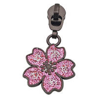 Cherry Blossom Zipper Pulls [Colour: Dark Pink] [Size: #5] [Slider Colour: Black]
