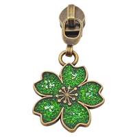 Cherry Blossom Zipper Pulls - #5 - Emerald Green