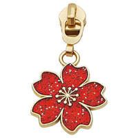 Cherry Blossom Zipper Pulls [Colour: Red] [Size: #5] [Slider Colour: Gold]