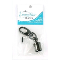 Emmaline Hanging Tassel Cap Gunmetal Zip Pull for Bag Bling