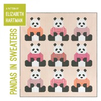 Pandas in Sweaters Quilt & Pillow Pattern by Elizabeth Hartman