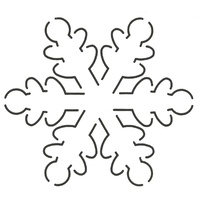 Quilt Stencil Snowflake Block 5in x 5-1/2in