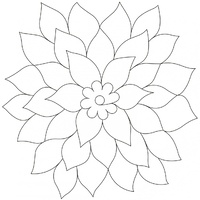 Quilt Stencil Dahlia 11 in