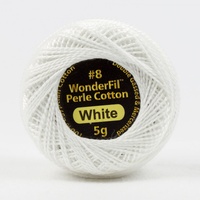 Wonderfil Eleganza 8wt Solid Perle Cotton Ball- WHITE