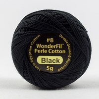 Wonderfil Eleganza 8wt  Perle Cotton Ball- BLACK