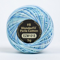 Wonderfil Eleganza 8wt Variegated Perle Cotton Ball- GLACIER