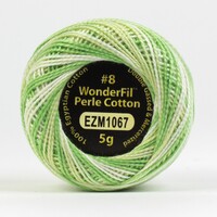 Wonderfil Eleganza 8wt Variegated Perle Cotton Ball- BUTTER LETTUCE
