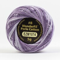 Wonderfil Eleganza 8wt Variegated Perle Cotton Ball-  EGGPLANT SOUFFLE