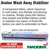 Avalon Wash Away Stabiliser 50cm wide by THE METRE