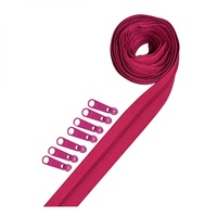 Reversible Coil Zipper 3 yards - 8 slides - Raspberry