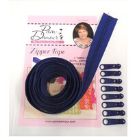 Reversible Coil Zipper 3 yards - 8 slides - ROYAL BLUE