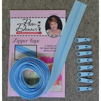 Reversible Coil Zipper 3 Yards - 8 Slides - Sky Blue