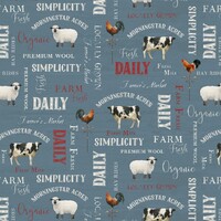 Farm Fresh - Animal-Words-Blue