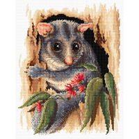 Peek-a-Boo Possum Cross Stitch Pattern