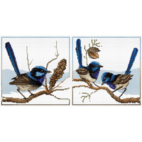 Blue Wrens Cross Stitch Pattern