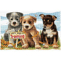 Work Dogs in Training Cross Stitch Pattern