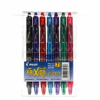 Frixion Clicker Pen Assortment 7 pack Fine Point - 0.7mm Heat Erase