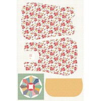 Cook Book Mums Apron | RED FLORAL Panel | Lori Holt