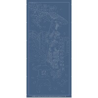 Wagara Sashiko Panel Maiko Lapis Blue