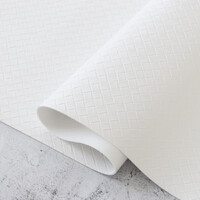 Faux Leather - Simply White Basket Weave