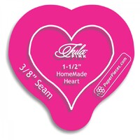 1-1/2in HomeMade Heart Acrylic Template with 3/8in Seam Allowance 