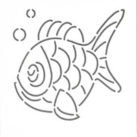 Quilt Stencil - Charlie The Fish 4IN