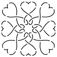 Quilt Stencil Sweet Hearts 6 in 