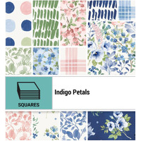 Indigo Petals - 10in Square pack 42pc