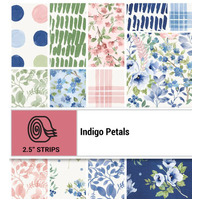 Indigo Petals - 2 1/2in Strips 40pc