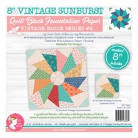 Foundation Paper - Vintage Sunbursts Quilt Block - 8 inch
