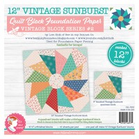 Foundation Paper - Vintage Sunbursts Quilt Block - 12 inch