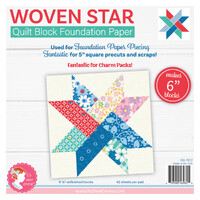 Foundation Paper - Woven Star Quilt Block 6 in
