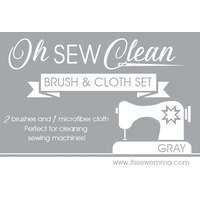 Oh Sew Clean Brush and Cloth Set Grey